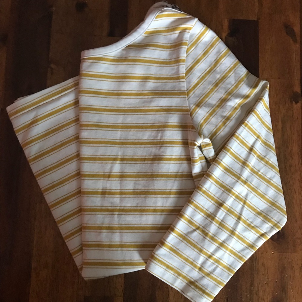 Matilda Jane 3/4 Sleeve Yellow White Striped Top